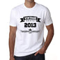 2013 Vintage Year White Mens Short Sleeve Round Neck T-Shirt 00096 - White / S - Casual