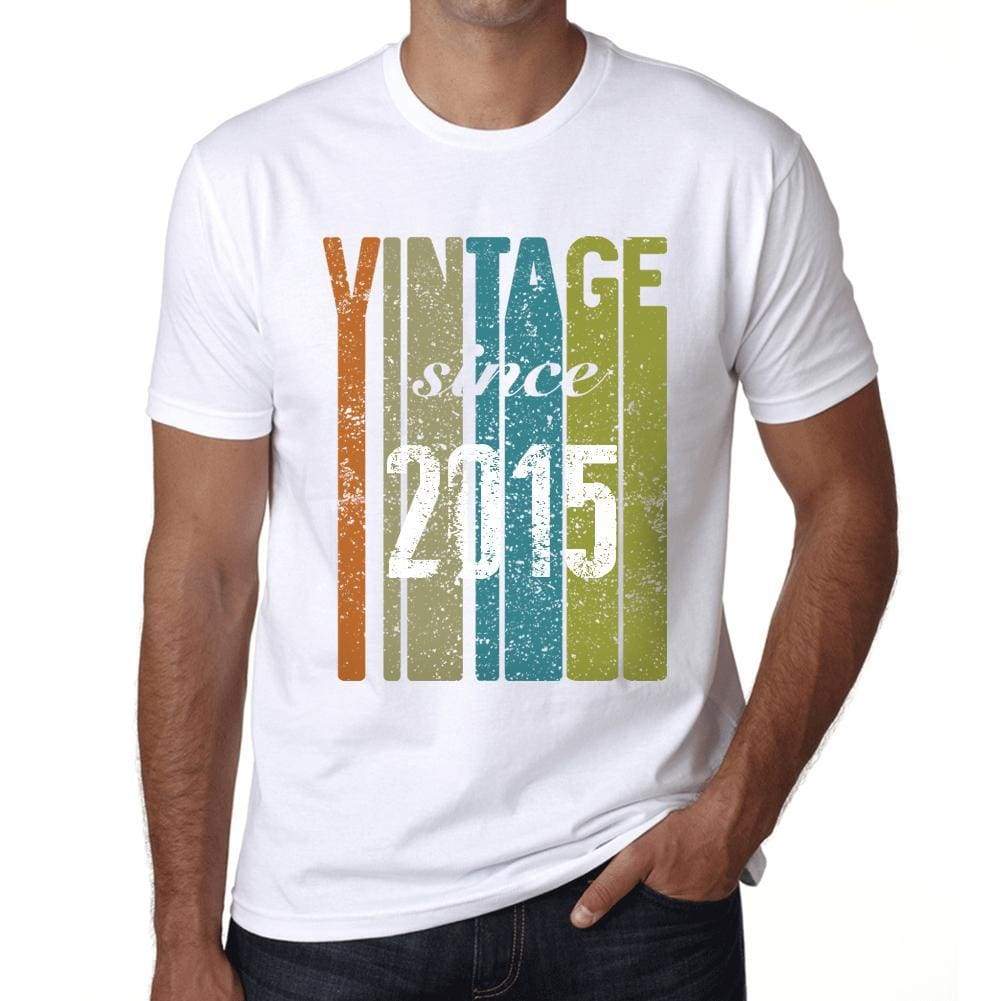 2015 Vintage Since 2015 Mens T-Shirt White Birthday Gift 00503 - White / X-Small - Casual
