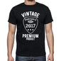 2017 Vintage Superior Black Mens Short Sleeve Round Neck T-Shirt 00102 - Black / S - Casual