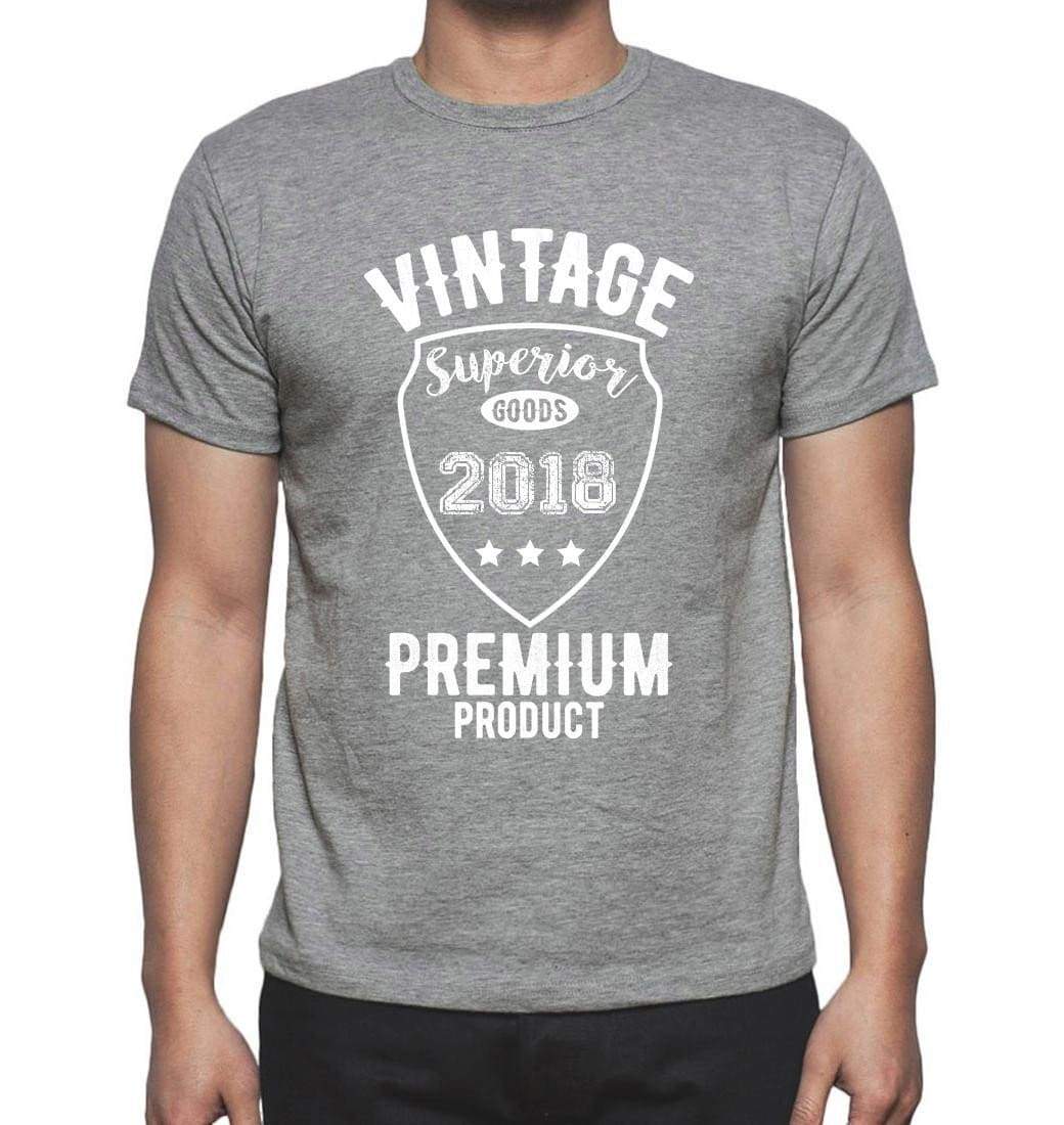 2018 Vintage Superior Grey Mens Short Sleeve Round Neck T-Shirt 00098 - Grey / S - Casual
