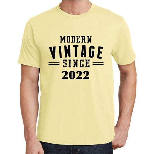 2022 Modern Vintage Yellow Mens Short Sleeve Round Neck T-Shirt 00106 - Yellow / S - Casual