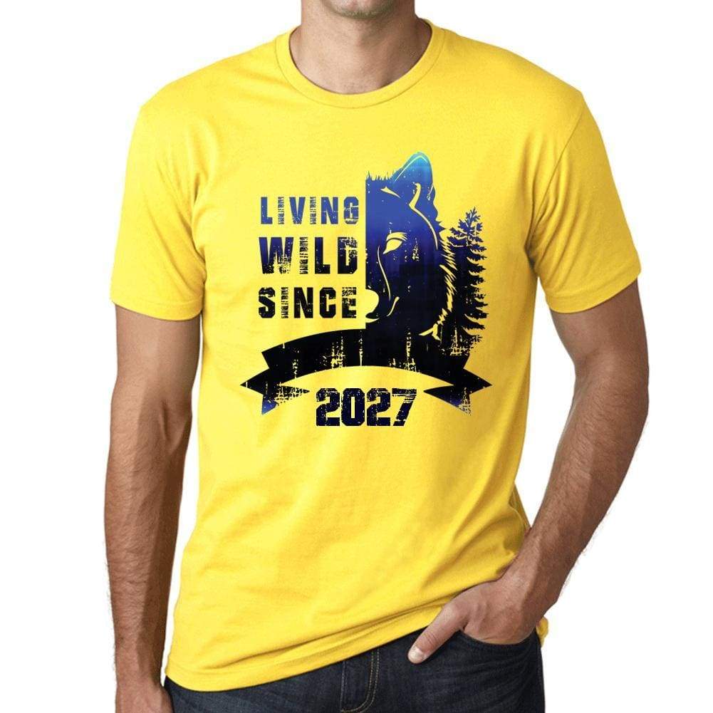 2027 Living Wild 2 Since 2027 Mens T-Shirt Yellow Birthday Gift 00516 - Yellow / Xs - Casual