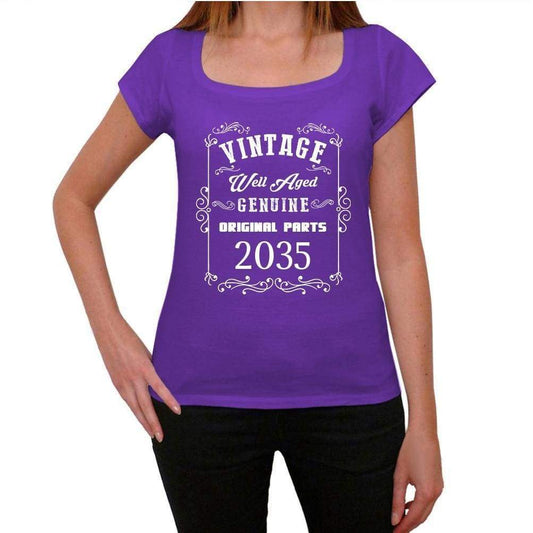 2035 Well Aged Purple Womens Short Sleeve Round Neck T-Shirt 00110 - Purple / Xs - Casual