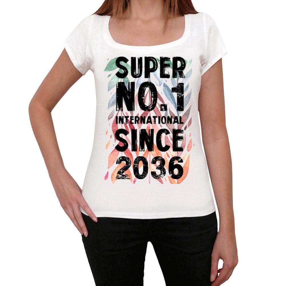 2036 Super No.1 Since 2036 Womens T-Shirt White Birthday Gift 00505 - White / Xs - Casual