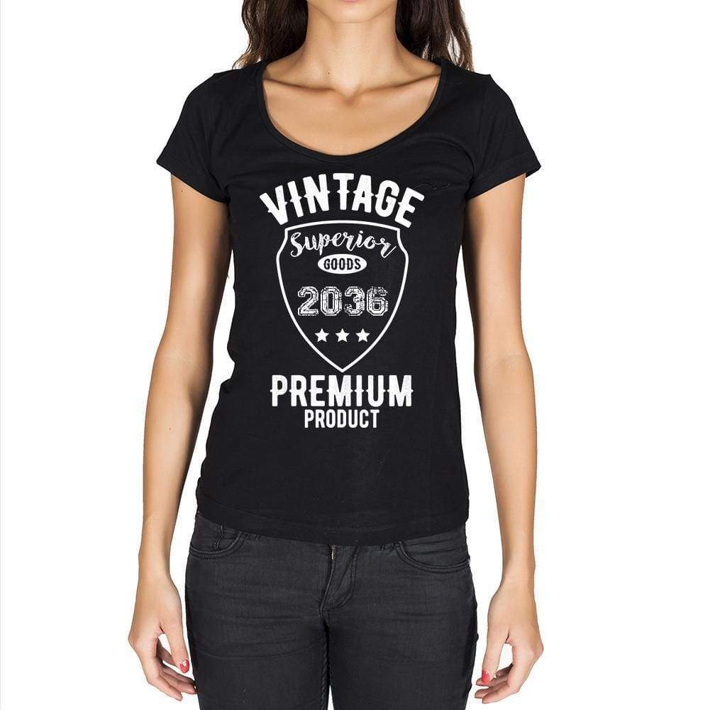 2036 Vintage Superior Black Womens Short Sleeve Round Neck T-Shirt 00091 - Black / Xs - Casual