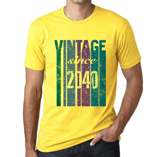 2040 Vintage Since 2040 Mens T-Shirt Yellow Birthday Gift 00517 - Yellow / Xs - Casual