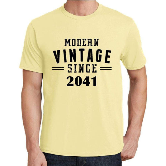 2041 Modern Vintage Yellow Mens Short Sleeve Round Neck T-Shirt 00106 - Yellow / S - Casual