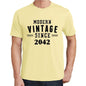 2042 Modern Vintage Yellow Mens Short Sleeve Round Neck T-Shirt 00106 - Yellow / S - Casual