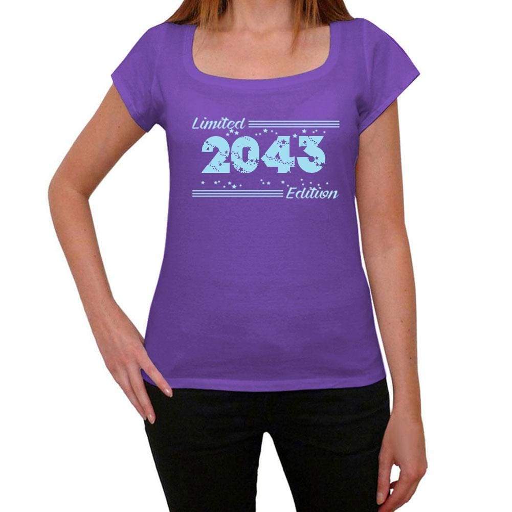 2043 Limited Edition Star Womens T-Shirt Purple Birthday Gift 00385 - Purple / Xs - Casual