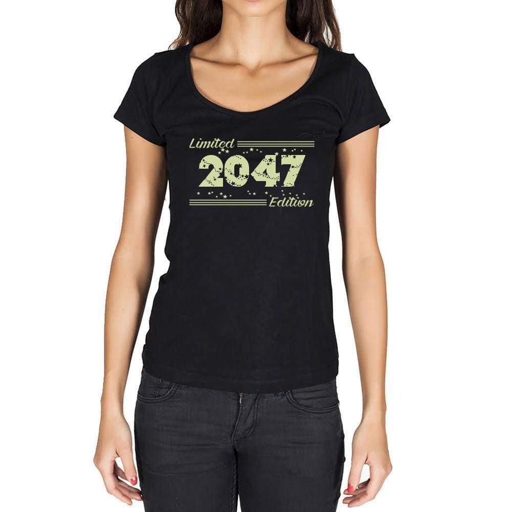 2047 Limited Edition Star Womens T-Shirt Black Birthday Gift 00383 - Black / Xs - Casual