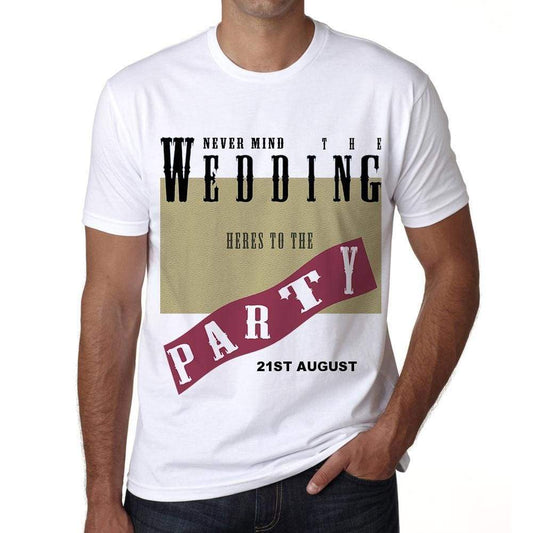 21St August Wedding Wedding Party Mens Short Sleeve Round Neck T-Shirt 00048 - Casual