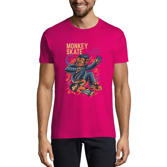 ULTRABASIC Men's Novelty T-Shirt Monkey Skate - Funny Animal Tee Shirt
