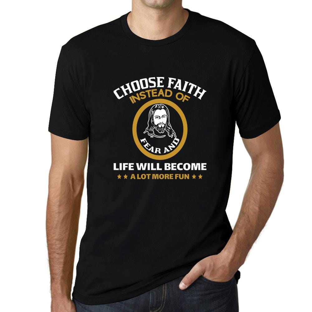 ULTRABASIC Men's T-Shirt Choose Faith Instead of Fear - Christian Religious Shirt religious t shirt church tshirt christian bible faith humble tee shirts for men god didnt send you playeras frases cristianas jesus warriors thankful quotes outfits gift love god love people cross empowering inspirational blessed graphic prayer