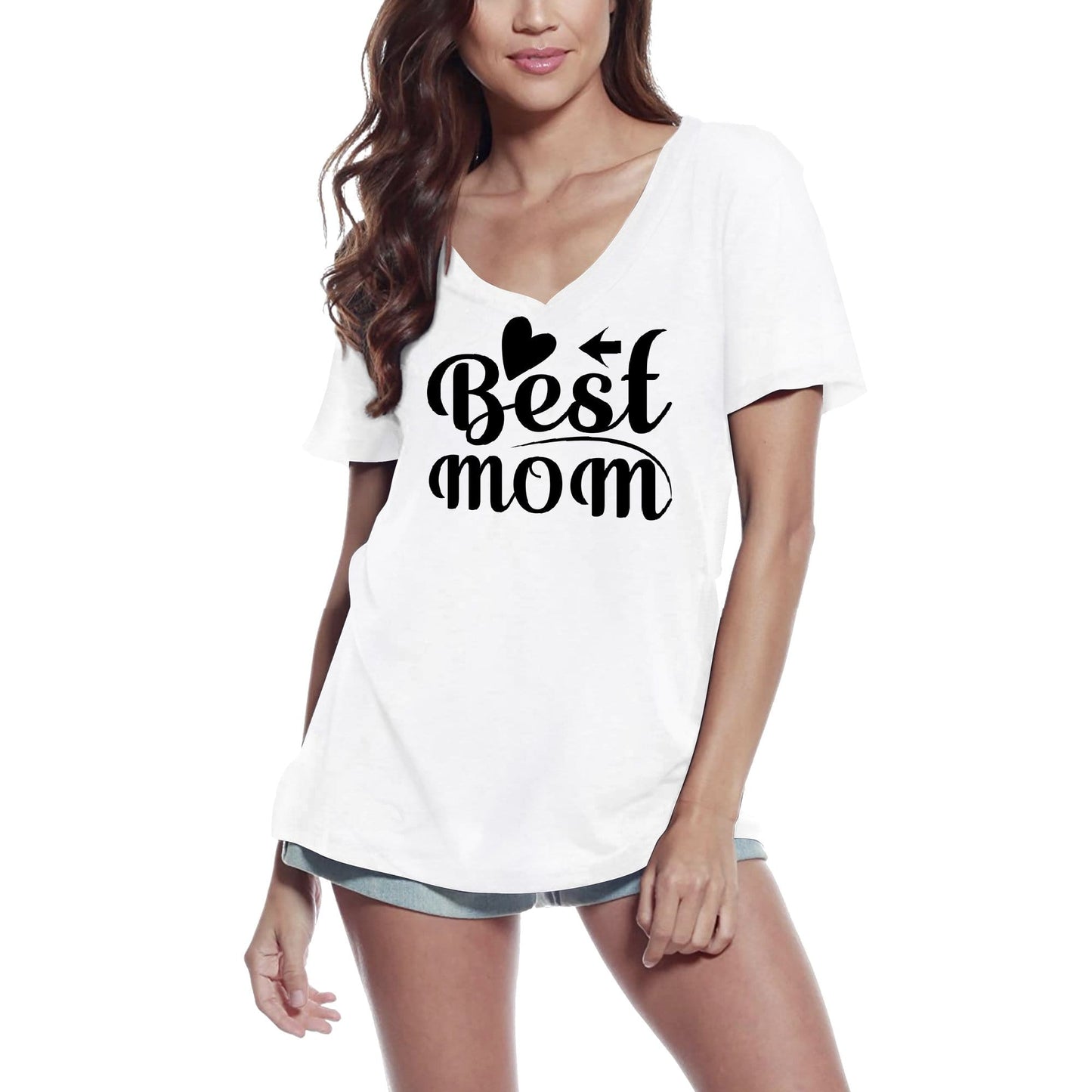 ULTRABASIC Women's T-Shirt Best Mom - Short Sleeve Tee Shirt Tops