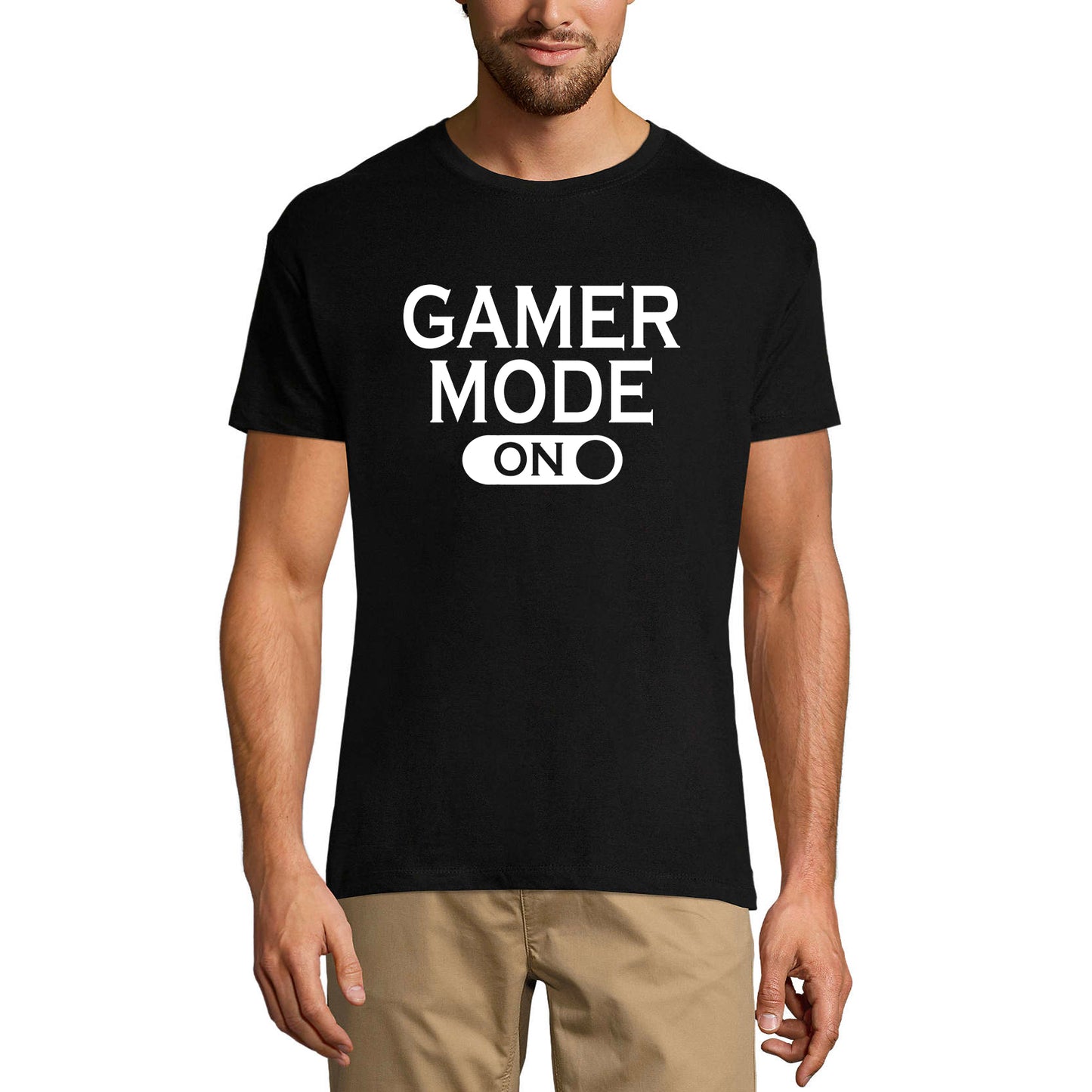 ULTRABASIC Men's Graphic Gaming T-Shirt Gamer Mode On - Funny Shirt for Player mode on level up dad gamer i paused my game alien player ufo playstation tee shirt clothes gaming apparel gifts super mario nintendo call of duty graphic tshirt video game funny geek gift for the gamer fortnite pubg humor son father birthday