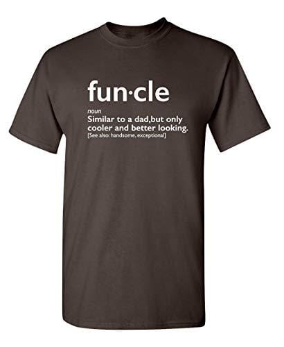 Men's T-Shirt Graphic Novelty Funny T Shirt Funcle Gift for Uncle Brown