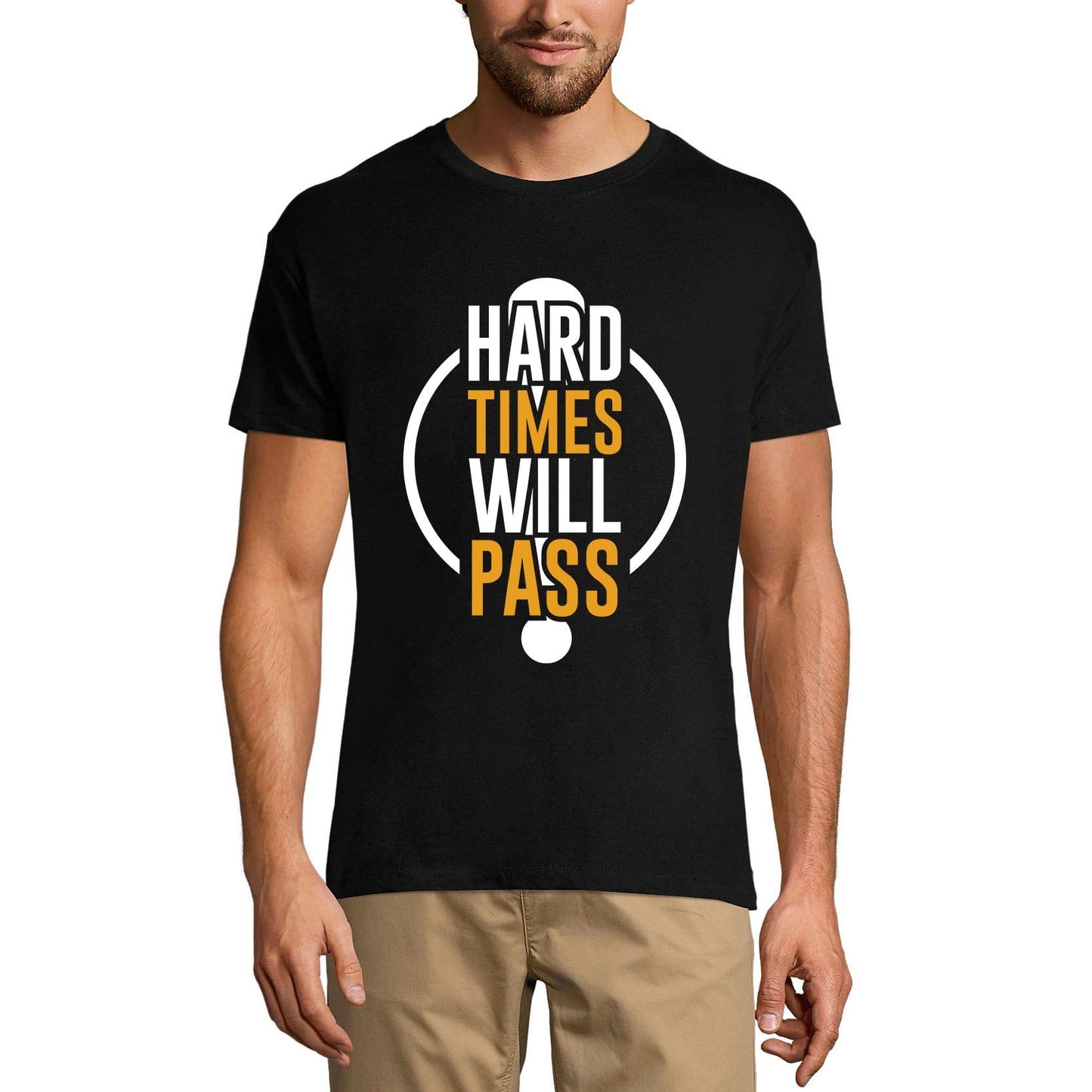 ULTRABASIC Men's T-Shirt Hard Times Will Pass - Workout Motivational Shirt
