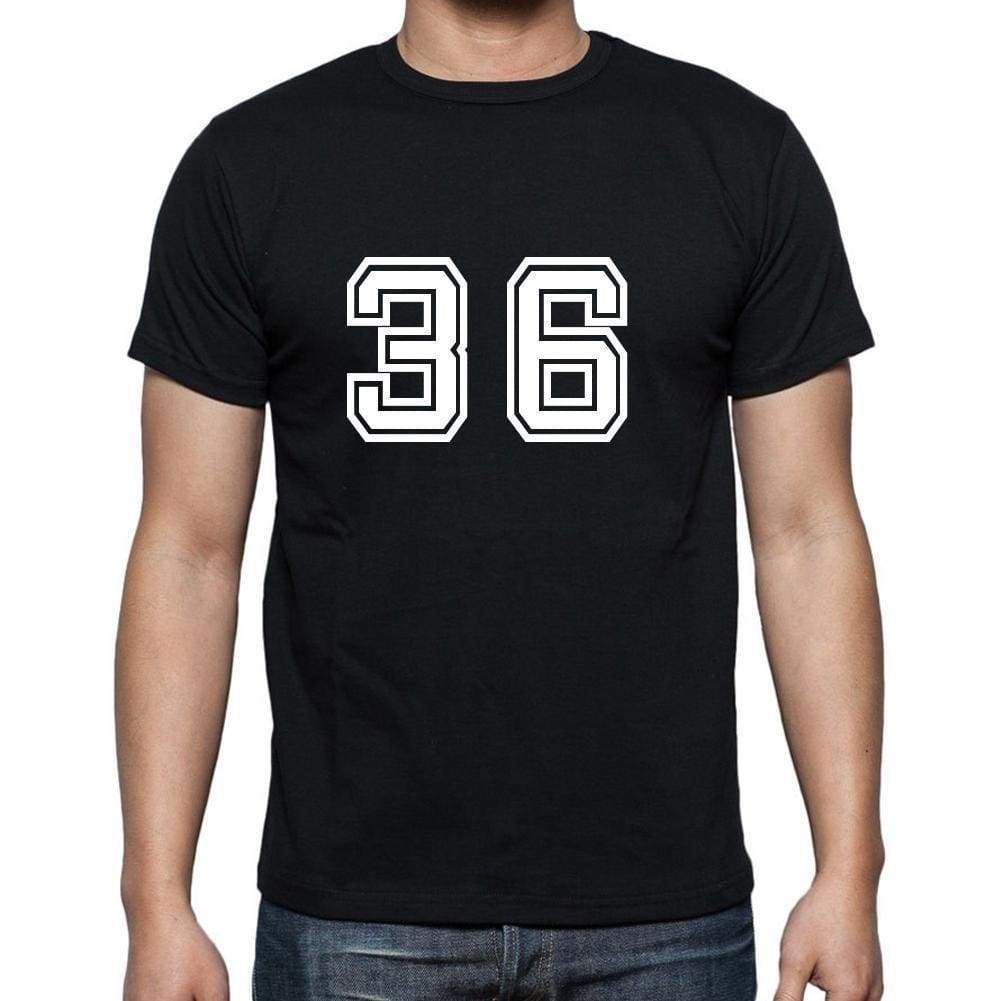 36 Numbers Black Mens Short Sleeve Round Neck T-Shirt 00116 - Casual