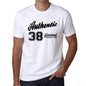 37 Authentic White Mens Short Sleeve Round Neck T-Shirt 00123 - White / S - Casual
