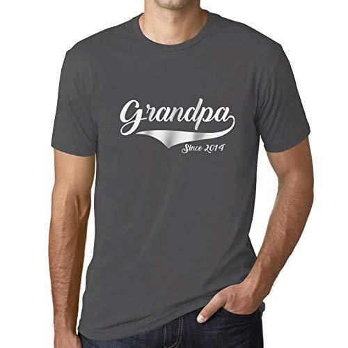Ultrabasic - Homme T-Shirt Graphique Grandpa Since 2014 T-Shirt Funny Gris Souris