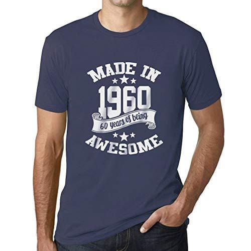 Ultrabasic - Homme T-Shirt Graphique Made in 1960 Idée Cadeau T-Shirt pour Le 60e Anniversaire Denim