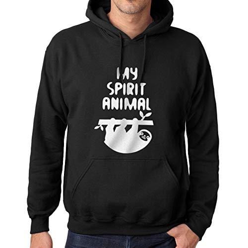Ultrabasic - Homme Imprimé Graphique Sweat-Shirt Sloth is My Spirit Animal Deep Black