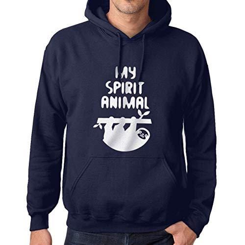Ultrabasic - Homme Imprimé Graphique Sweat-Shirt Sloth is My Spirit Animal French Navy