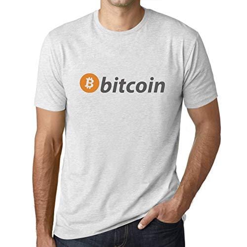 Ultrabasic - Homme T-Shirt Bitcoin Soutien T-Shirt HODL BTC Crypto Commerçants Cadeau Imprimé Tée-Shirt Blanc Chiné