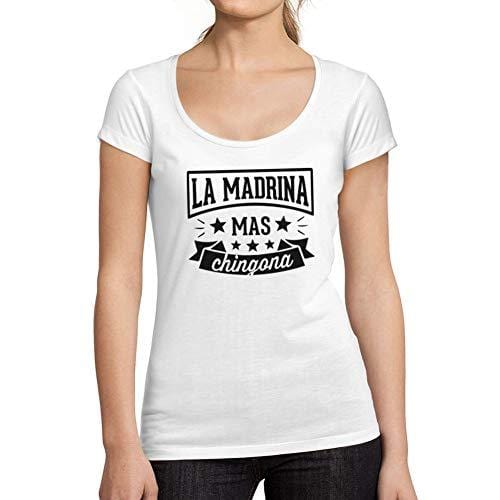 Ultrabasic - Tee-Shirt Femme col Rond Décolleté La Madrina Desde 2019 Blanc