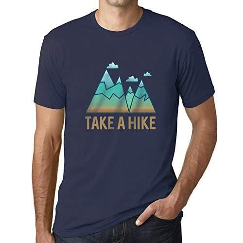 Ultrabasic - Homme Graphique Col V Tee Shirt Take a Hike French Marine