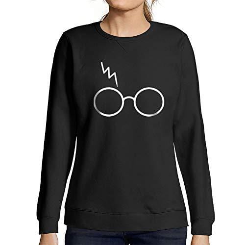 Ultrabasic - Femme Graphique Lunettes Cicatrice Éclair Sweatshirt Cadeau Idées Tee Noir Profond