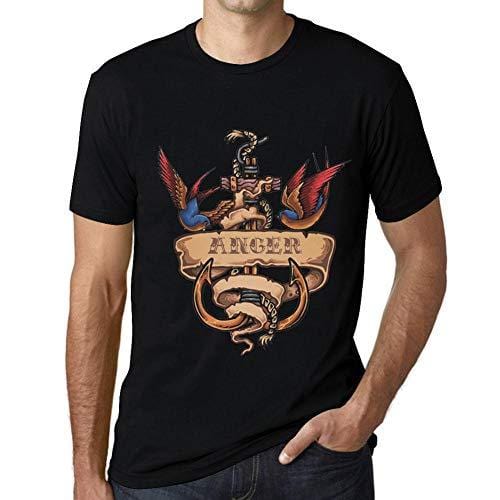 Ultrabasic - Homme T-Shirt Graphique Anchor Tattoo Anger Noir Profond