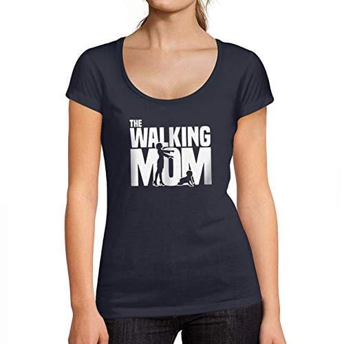 Ultrabasic - Femme Graphique Walking Mom T-Shirt Action de Grâces Xmas Cadeau Idées Tee French Marine