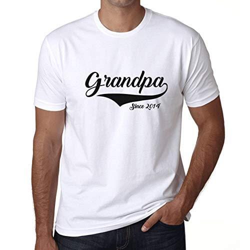 Ultrabasic - Homme T-Shirt Graphique Grandpa Since 2014 T-Shirt Funny Blanc