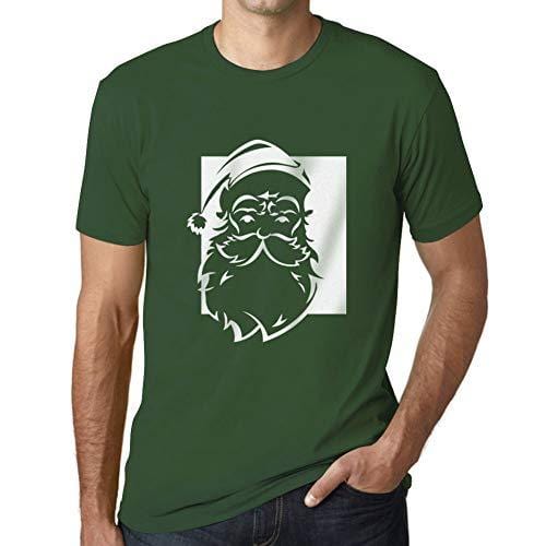 Ultrabasic - Graphique Homme Santa Funny T-Shirt Cadeau Imprimé Tée-Shirt Vert Bouteille