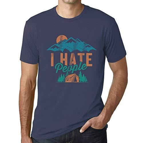 Ultrabasic - Graphique Hommes I Hate People Imprimé Tee T-Shirt Denim