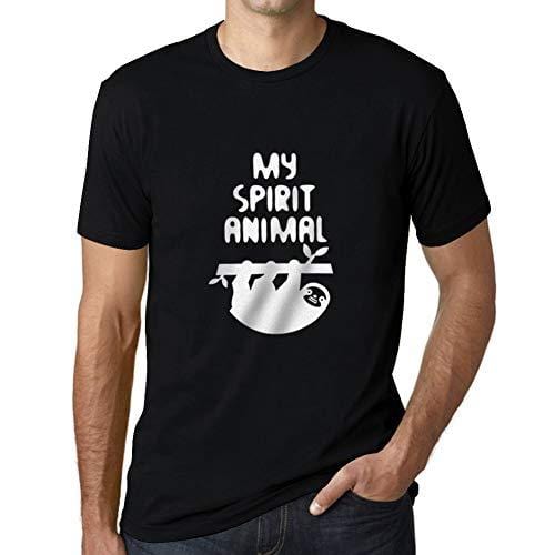 Ultrabasic - Homme T-Shirt Graphique Sloth is My Spirit Animal Noir Profond