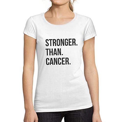 Ultrabasic - Femme Graphique Stronger Than Cancer T-Shirt Cadeau Idées Tee Blanco