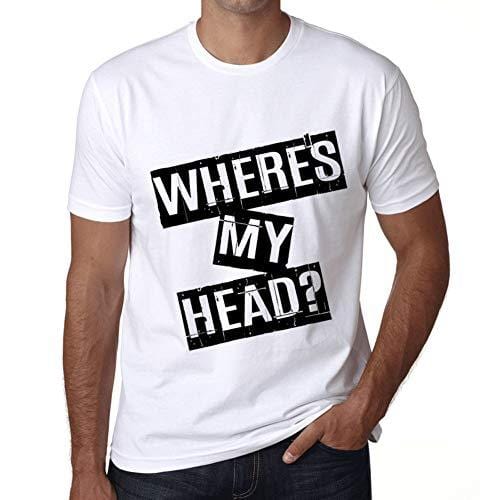 Ultrabasic - Homme T-Shirt Graphique Where's My Head T-Shirt Cadeau Lettre d'impression Blanc
