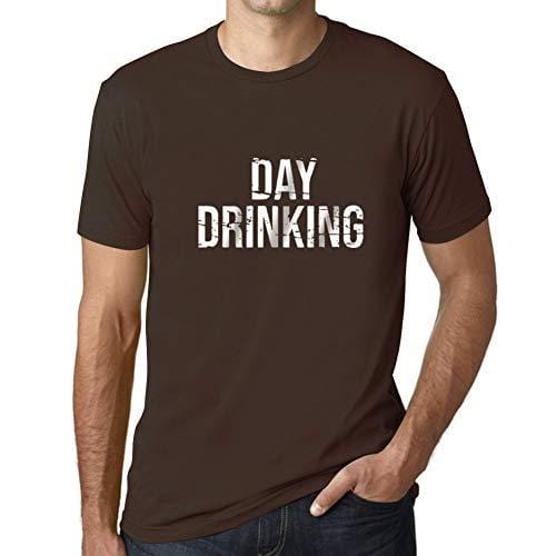 Ultrabasic - Homme Graphique Drinking All Day Impression de Lettre Tee Shirt Cadeau Chocolate