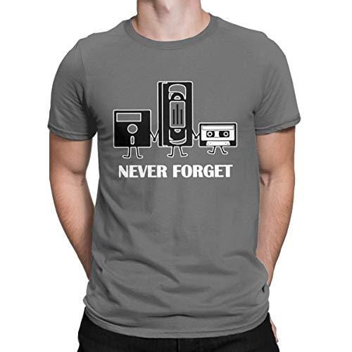Men's T-Shirt Funny Nerd Nostalgia Old Music Sarcastic T-shirt Never Forget Mouse Grey