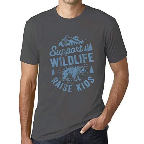 Ultrabasic - Homme T-Shirt Graphique Support Wildlife Gris Souris