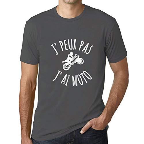 Ultrabasic - Homme T-Shirt J'peux Pas J'Ai Motoa T-Shirt Cadeau Imprimé Tée-Shirt Gris Souris