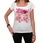 44 Miami City With Number Womens Short Sleeve Round White T-Shirt 00008 - White / Xs - Casual