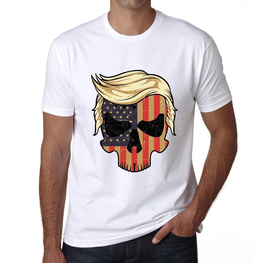 ULTRABASIC Men's Graphic T-Shirt American Flag Skull - Funny Donald Trump Shirt gemini bicycle skull shirt beast bear sayings motivational quote horror football arizona music american flag tee broken bones race bonzai miner abraham lincoln anatomical trump 2020 astrology capricorn funny novelty halloween scary hell men badass