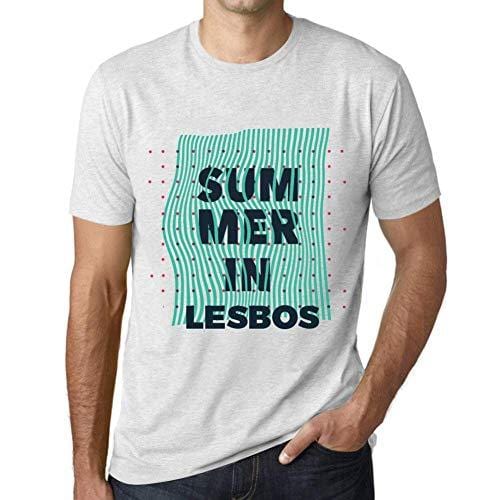 Ultrabasic - Homme Graphique Summer in Lesbos Blanc Chiné