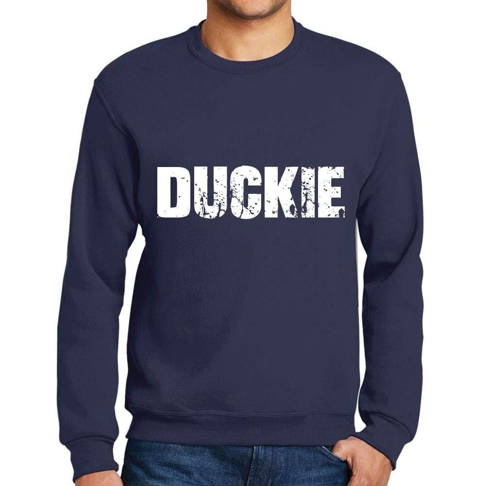 Ultrabasic Homme Imprimé Graphique Sweat-Shirt Popular Words Duckie French Marine