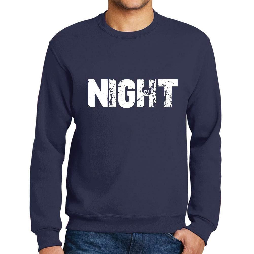 Ultrabasic Homme Imprimé Graphique Sweat-Shirt Popular Words Night French Marine