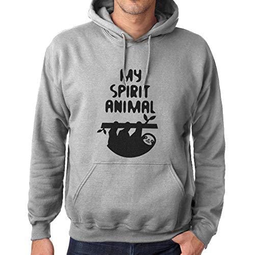 Ultrabasic - Homme Imprimé Graphique Sweat-Shirt Sloth is My Spirit Animal Grey Marl