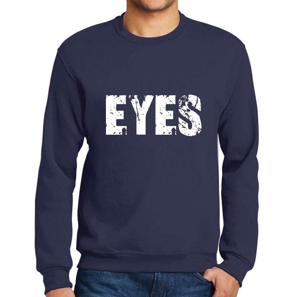 Ultrabasic Homme Imprimé Graphique Sweat-Shirt Popular Words Eyes French Marine